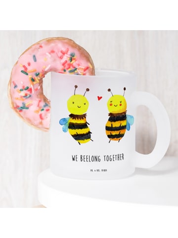 Mr. & Mrs. Panda Haferl Biene Verliebt mit Spruch in Transparent