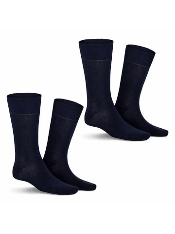 Kunert Socken Comfort Cotton 2-Pack druckfreier Bund in Navy