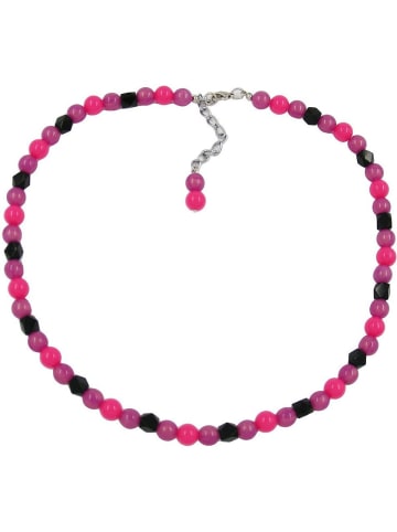 Gallay Kette Perlen pink-flieder-schwarz in pink