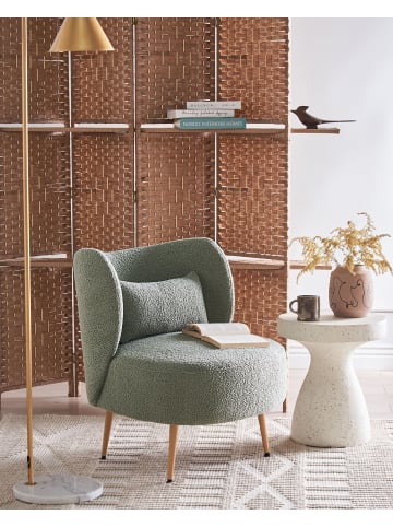 Beliani Sessel OTSBY II in Grün/Braun - (W) 60 x (H) 76 x (L) 55 cm