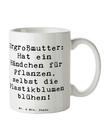 Mr. & Mrs. Panda Tasse Urgroßmutter Wundergrün mit Spruch in Weiß