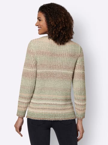 WITT WEIDEN Langarm-Pullover in taupe-jade-geringelt