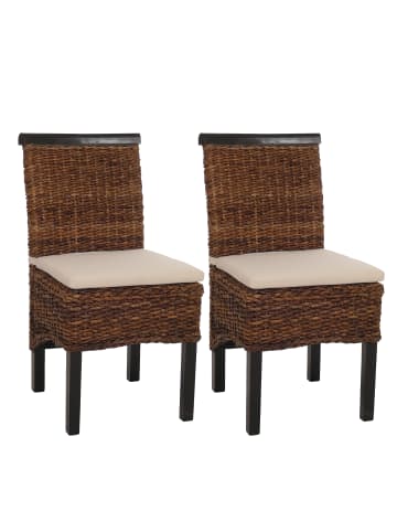 MCW 2er-Set Esszimmerstuhl Acireale, Dunkel, mit Kissen