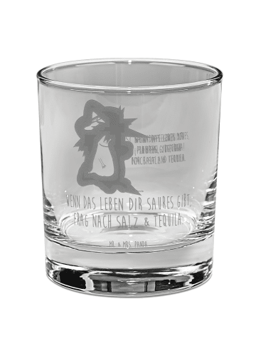 Mr. & Mrs. Panda Whiskyglas Axolotl Tequila mit Spruch in Transparent