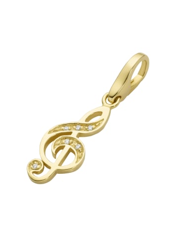 Giorgio Martello Milano Charm Notenschlüssel Mit Zirkonia in Gold