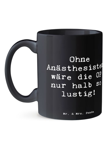 Mr. & Mrs. Panda Teetasse Spruch Anästhesist Humor mit Spruch in Schwarz