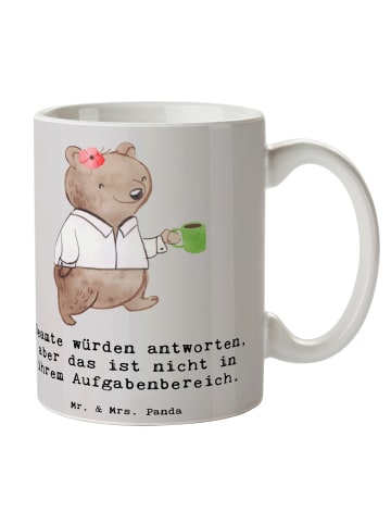 Mr. & Mrs. Panda Porzellantasse Beamtin Humor mit Spruch in Grau Pastell