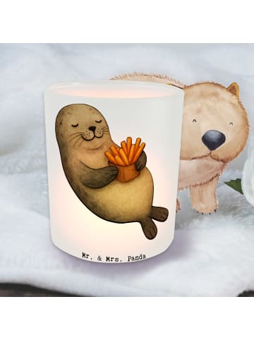 Mr. & Mrs. Panda Windlicht Robbe Pommes ohne Spruch in Transparent