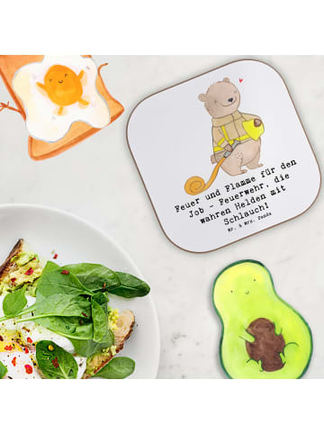 Mr. & Mrs. Panda Untersetzer für Gläser Feuerwehrmann Helden mit... in Weiß