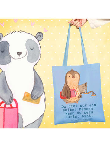 Mr. & Mrs. Panda Schultertasche Jurist Herz mit Spruch in Sky Blue