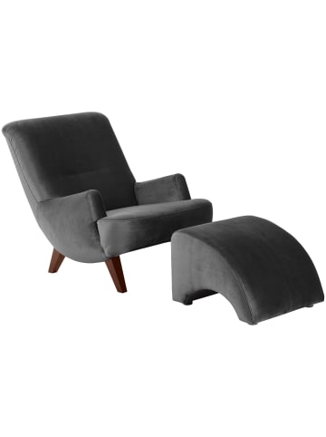 58 aufm Kessel Sessel Kajsa 71x80x101 Bezug Samtvelours Buche nussbaum/anthrazit