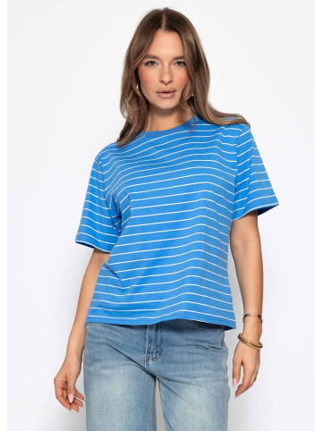 SASSYCLASSY T-Shirt mit schmalen Streifen in Blau