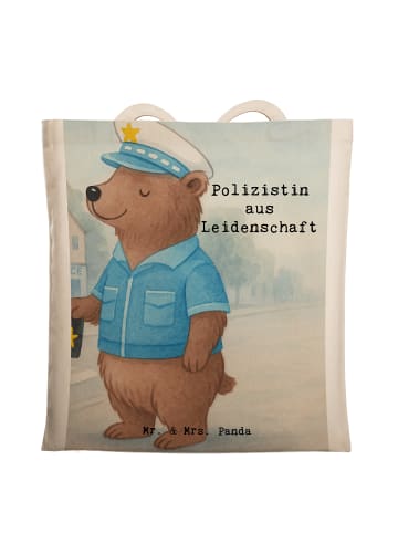 Mr. & Mrs. Panda Tasche Polizistin Leidenschaft Design mit Spruch in Weiß