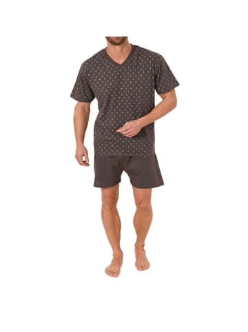NORMANN Shorty Pyjama Schlafanzug kurzarm - 21954 in dunkelgrau