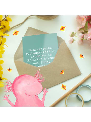Mr. & Mrs. Panda Klappkarte Spruch Medizinische Fachangestellte ... in Meeresbrise