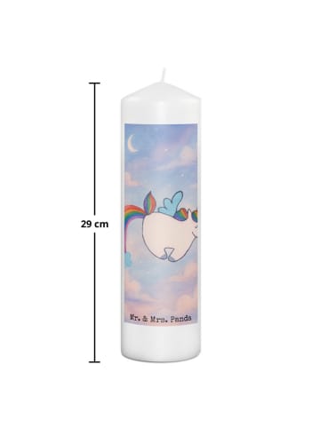 Mr. & Mrs. Panda Kerze Einhorn Fliegendes Pferd Design ohne Spruch in Weiß