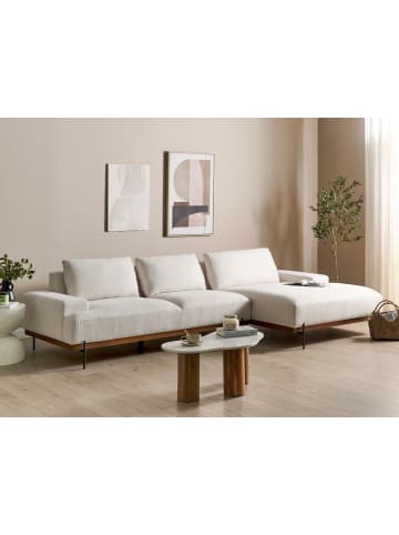 Beliani Ecksofa MARIFERD Beige/Schwarz/Braun - (W) 316 x (H) 79 x (L) 146 cm linksseitig