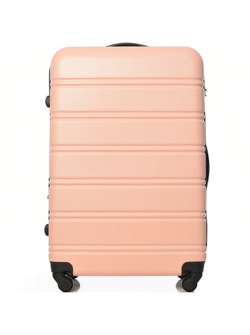 ABRIHOME Hartschalen Koffer mit 4 Universalrad Rollen und Schloss 74.5cm, Rosa