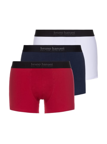 Bruno Banani Boxershort 3er Pack in rot/blau/weiß