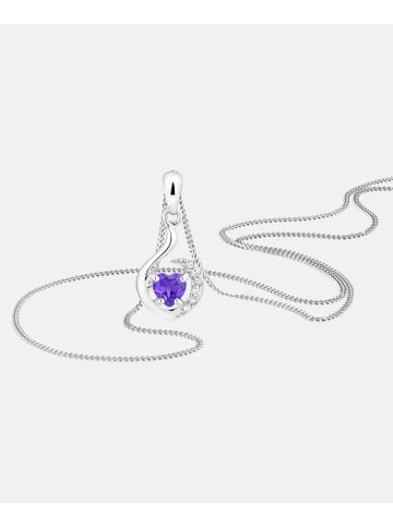 Diamant L'éternel Halskette aus 375 Weißgold mit 0.25 Karat Diamant mit Amethyst