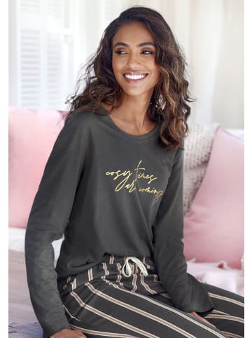 LASCANA Pyjamaoberteil in anthrazit