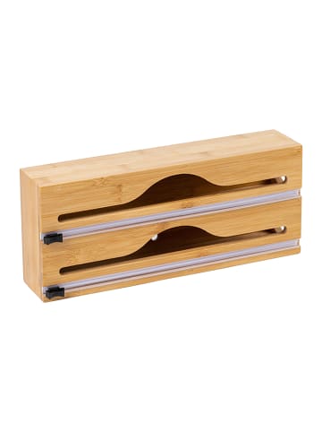 relaxdays Folienspender in Natur - 2 Rollen