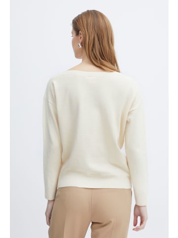 ICHI Strickpullover IHALPA LS2 - 20108043  Strickpullover mit U-Boot-Ausschnitt in Beige