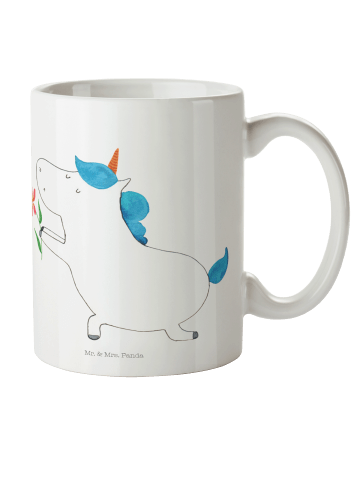 Mr. & Mrs. Panda Tasse Einhorn Blume ohne Spruch in Weiß