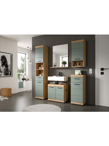 xonox.home Badkombination in Artisan Eiche/Salbei - (B) 60 x (H) 191 x (T) 34