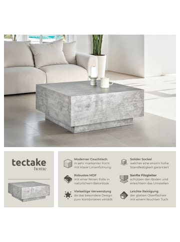 tectake Beistelltisch Inkl. Bodenschoner, Belastbarkeit 45 kg, 80 x 80 x 35 cm