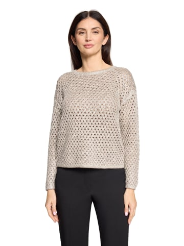 Betty Barclay Strickpullover mit Lochmuster in Patch Taupe/Beige