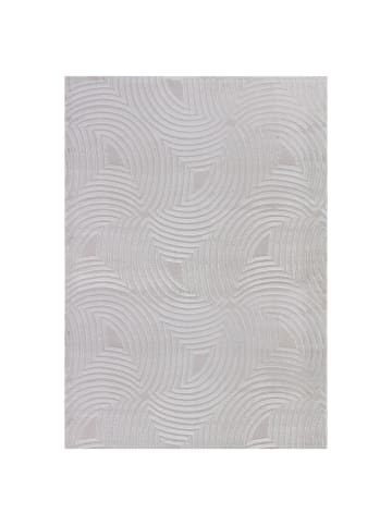 KADIMA DESIGN Teppich Kurzflor Raumtiefe-Muster Polypropylen Wohnzimmer in Silber