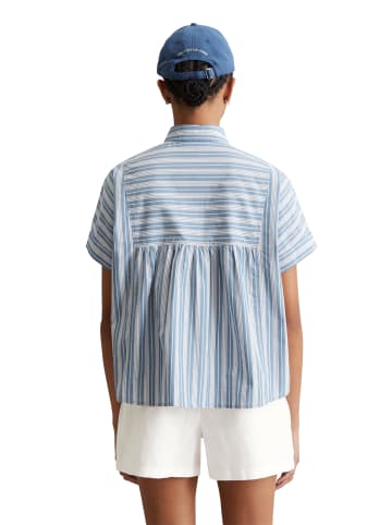 Marc O'Polo DENIM Gestreifte Bluse relaxed in Medium Blue