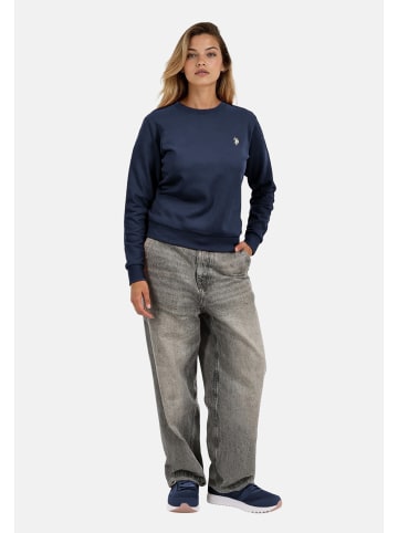 U.S. Polo Assn. Pullover USZoee – Damen Sweatshirt mit Rundhalsausschnitt in Navy-Beige