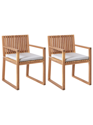 Beliani 4er-Set Gartenstuhl SASSARI PREMIUM  in Braun/Grau