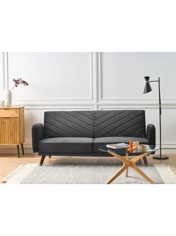 Beliani 3-Sitzer Sofa SENJA in Schwarz/Braun - (W) 198 x (H) 87 x (L) 95 cm