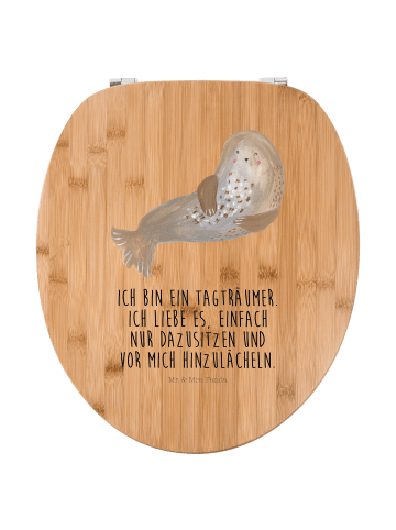Mr. & Mrs. Panda Motiv WC Sitz Robbe Lachen mit Spruch in Braun