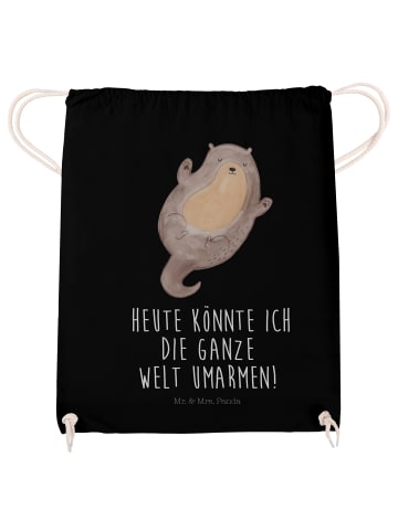 Mr. & Mrs. Panda Gym-Rucksack Otter Umarmen mit Spruch in Schwarz
