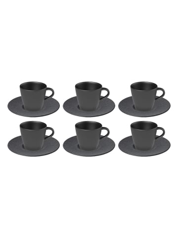 Villeroy & Boch 6er Set Kaffee Set Manufacture Rock 150 ml schwarz in schwarz