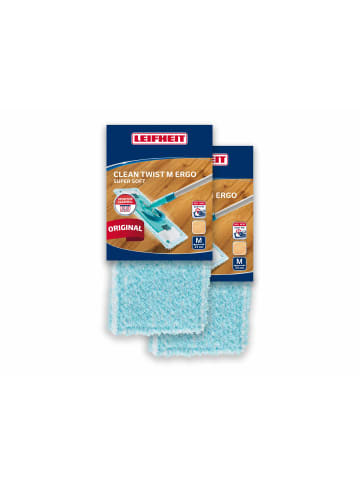 Leifheit Wischbezug CLEAN TWIST M Ergo POWER CLEAN M super soft Set weiß 37,0x15,0x1,0cm