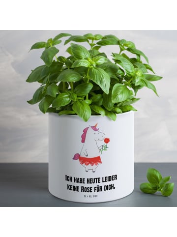 Mr. & Mrs. Panda Großer Blumentopf Einhorn Dame mit Spruch in Weiß