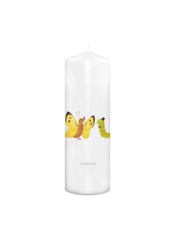 Mr. & Mrs. Panda Kerze Raupe Schmetterling ohne Spruch in Weiß