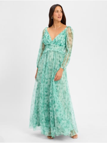 Marie Lund Kleid in smaragd weiß - 0001