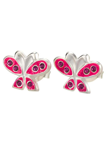 schmuck23 Ohrringe 925 Silber Schmetterling in Pink