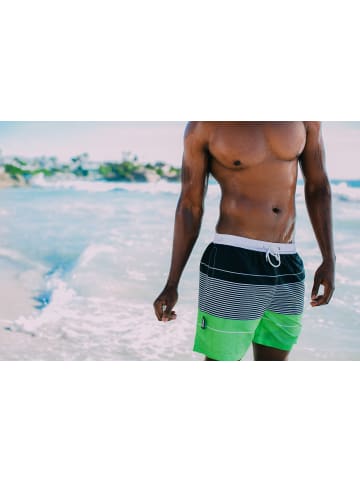 GUGGEN MOUNTAIN Badeshorts Herren – Badehose Bilddruck in Grün