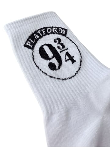 Harry Potter 2er Pack Harry Potter Socken Hogwarts Crew Strümpfe in schwarz/weiß