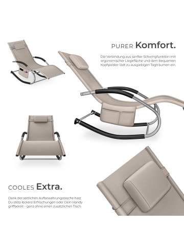 tectake Relaxliege ergonomisch, wetterfest, mit Kopfkissen, atmungsaktiv