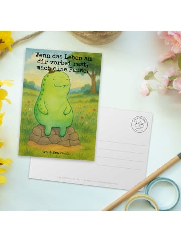 Mr. & Mrs. Panda Postkarte Schildkröte Pause Design mit Spruch in Weiß