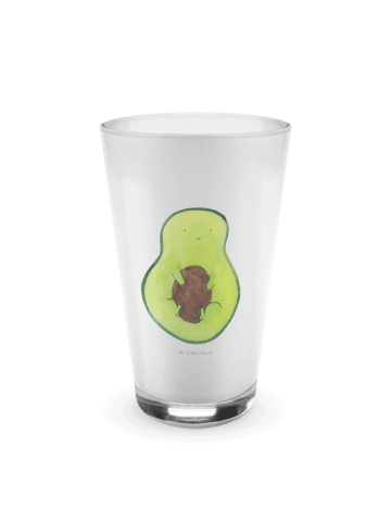 Mr. & Mrs. Panda Latte Macchiato Glas Avocado Kern ohne Spruch in Transparent