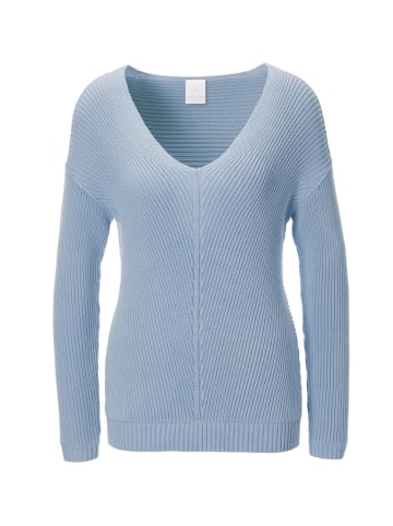 MADELEINE Langarm-Pullover mit V-Ausschnitt in bleu